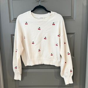 Jessica Simpson Cream Cherry Cropped Sweater
